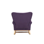Fauteuil à bascule en velours violet / noir / gris / beige, une place