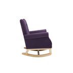 Fauteuil à bascule en velours violet / noir / gris / beige, une place