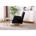 Fauteuil à bascule en velours violet / noir / gris / beige, une place