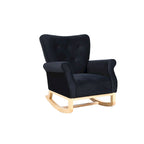 Fauteuil à bascule en velours violet / noir / gris / beige, une place