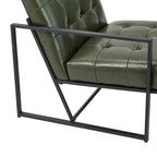 Fauteuil d'appoint capitonné en cuir synthétique, style milieu de siècle, lot de 2 – Noir / Marron / Vert / Beige / Camel / Crème / Marine