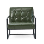 Fauteuil d'appoint capitonné en cuir synthétique, style milieu de siècle, lot de 2 – Noir / Marron / Vert / Beige / Camel / Crème / Marine