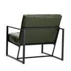 Fauteuil d'appoint capitonné en cuir synthétique, style milieu de siècle, lot de 2 – Noir / Marron / Vert / Beige / Camel / Crème / Marine