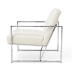 Fauteuil d'appoint capitonné en cuir synthétique, style milieu de siècle, lot de 2 – Noir / Marron / Vert / Beige / Camel / Crème / Marine
