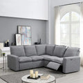 Fauteuil inclinable électrique, canapé d'angle en lin en forme de L, fauteuil moelleux pour cinéma maison avec port USB pour salon