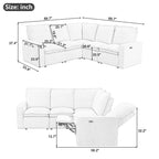 Fauteuil inclinable électrique, canapé d'angle en lin en forme de L, fauteuil moelleux pour cinéma maison avec port USB pour salon