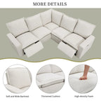 Fauteuil inclinable électrique, canapé d'angle en lin en forme de L, fauteuil moelleux pour cinéma maison avec port USB pour salon