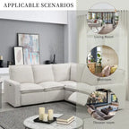 Fauteuil inclinable électrique, canapé d'angle en lin en forme de L, fauteuil moelleux pour cinéma maison avec port USB pour salon