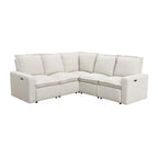 Fauteuil inclinable électrique, canapé d'angle en lin en forme de L, fauteuil moelleux pour cinéma maison avec port USB pour salon