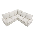 Fauteuil inclinable électrique, canapé d'angle en lin en forme de L, fauteuil moelleux pour cinéma maison avec port USB pour salon