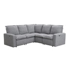 Fauteuil inclinable électrique, canapé d'angle en lin en forme de L, fauteuil moelleux pour cinéma maison avec port USB pour salon