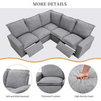 Fauteuil inclinable électrique, canapé d'angle en lin en forme de L, fauteuil moelleux pour cinéma maison avec port USB pour salon