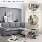Fauteuil inclinable électrique, canapé d'angle en lin en forme de L, fauteuil moelleux pour cinéma maison avec port USB pour salon