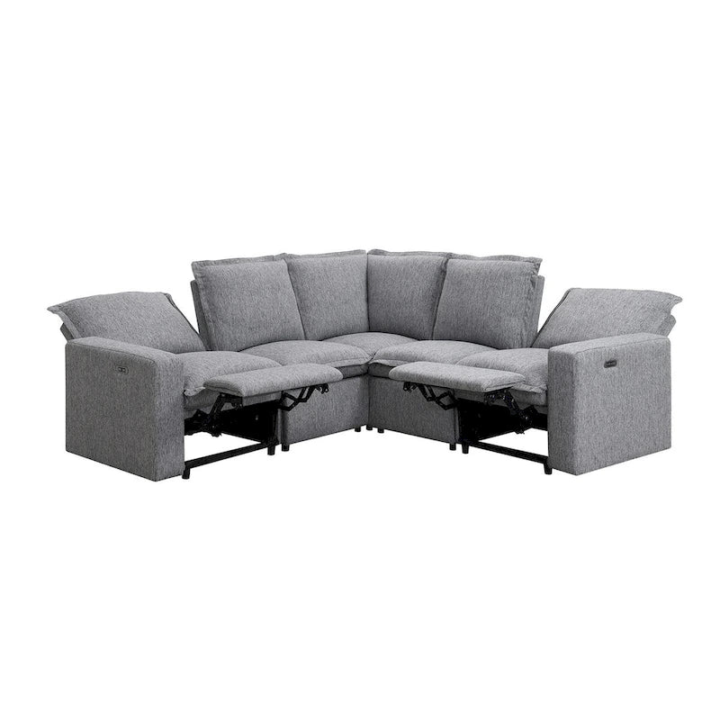 Fauteuil inclinable électrique, canapé d'angle en lin en forme de L, fauteuil moelleux pour cinéma maison avec port USB pour salon