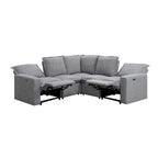 Fauteuil inclinable électrique, canapé d'angle en lin en forme de L, fauteuil moelleux pour cinéma maison avec port USB pour salon