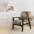 Chaise d'appoint et fauteuil moderne Designart Marble Serenity Colorful Gray Watercolor Waves I, avec formes abstraites et tapisserie