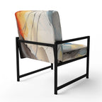 Chaise d'appoint et fauteuil moderne Designart Marble Serenity Colorful Gray Watercolor Waves I, avec formes abstraites et tapisserie