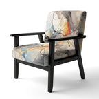Chaise d'appoint et fauteuil moderne Designart Marble Serenity Colorful Gray Watercolor Waves I, avec formes abstraites et tapisserie