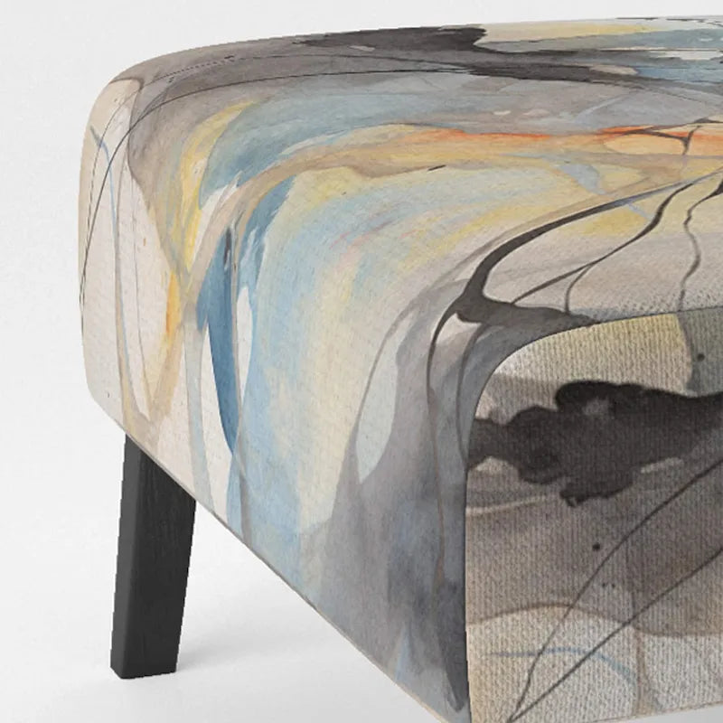 Chaise d'appoint et fauteuil moderne Designart Marble Serenity Colorful Gray Watercolor Waves I, avec formes abstraites et tapisserie