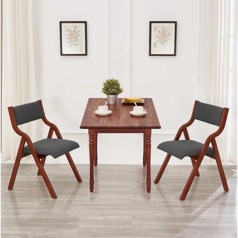 Chaise de salle à manger pliante rembourrée 2 pièces, chaises en bois peu encombrantes