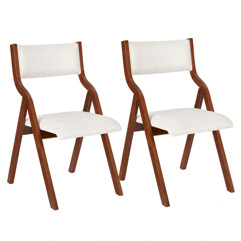 Chaise de salle à manger pliante rembourrée 2 pièces, chaises en bois peu encombrantes