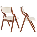 Chaise de salle à manger pliante rembourrée 2 pièces, chaises en bois peu encombrantes