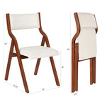 Chaise de salle à manger pliante rembourrée 2 pièces, chaises en bois peu encombrantes