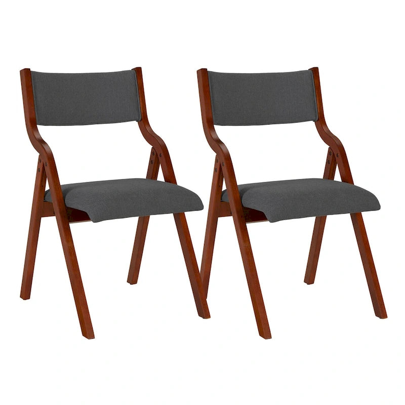 Chaise de salle à manger pliante rembourrée 2 pièces, chaises en bois peu encombrantes