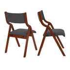 Chaise de salle à manger pliante rembourrée 2 pièces, chaises en bois peu encombrantes