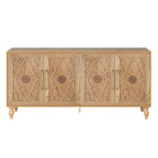Vaisselier buffet à portes sculptées de fleurs grand meuble de rangement