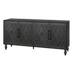 Vaisselier buffet à portes sculptées de fleurs grand meuble de rangement