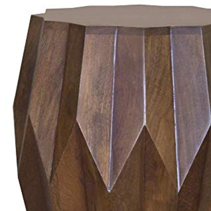 Table d'appoint ronde en bois marron foncé, unique, 41,7 cm