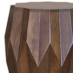 Table d'appoint ronde en bois marron foncé, unique, 41,7 cm