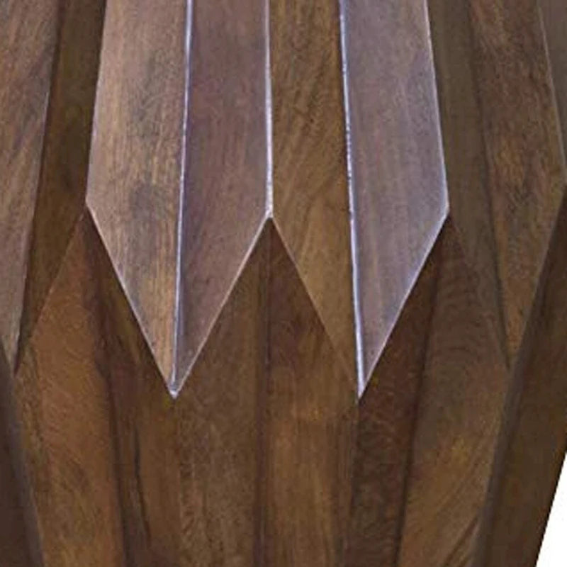 Table d'appoint ronde en bois marron foncé, unique, 41,7 cm