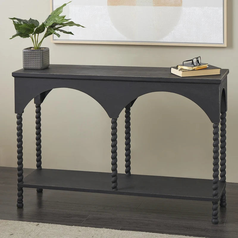Console avec étagère et arches noires (1 personne)