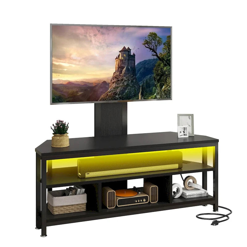 Meuble TV Moasis à éclairage LED avec support, prise de courant et port USB pour téléviseurs jusqu'à 70 pouces