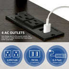 Meuble TV Moasis à éclairage LED avec support, prise de courant et port USB pour téléviseurs jusqu'à 70 pouces
