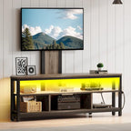 Meuble TV Moasis à éclairage LED avec support, prise de courant et port USB pour téléviseurs jusqu'à 70 pouces