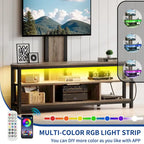 Meuble TV Moasis à éclairage LED avec support, prise de courant et port USB pour téléviseurs jusqu'à 70 pouces