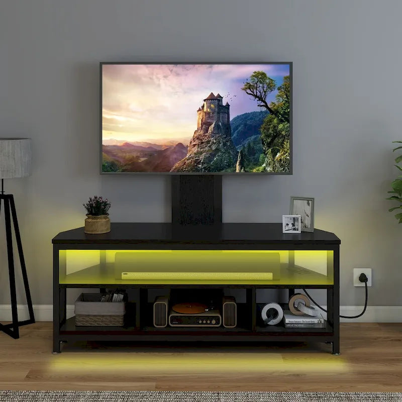 Meuble TV Moasis à éclairage LED avec support, prise de courant et port USB pour téléviseurs jusqu'à 70 pouces
