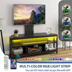 Meuble TV Moasis à éclairage LED avec support, prise de courant et port USB pour téléviseurs jusqu'à 70 pouces